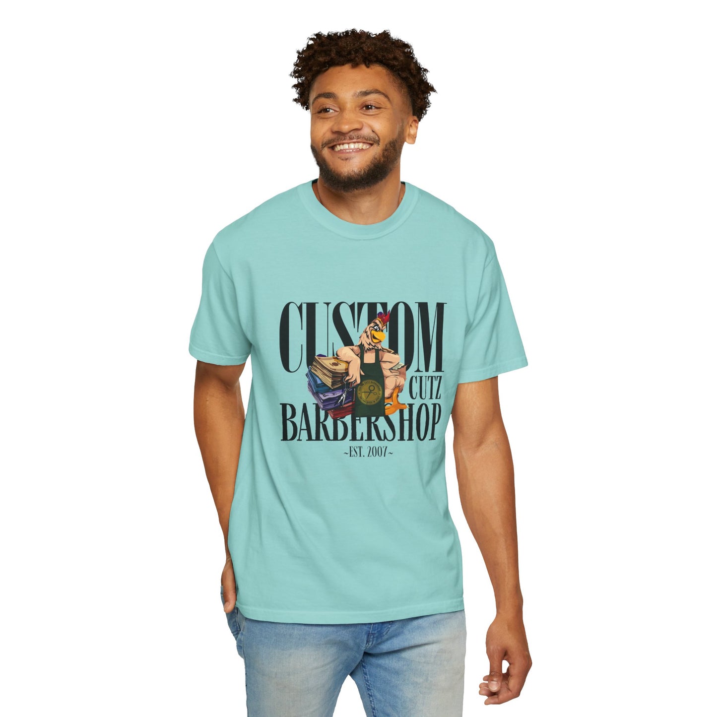 Custom Cutz Barber Shop Unisex Garment-Dyed T-shirt
