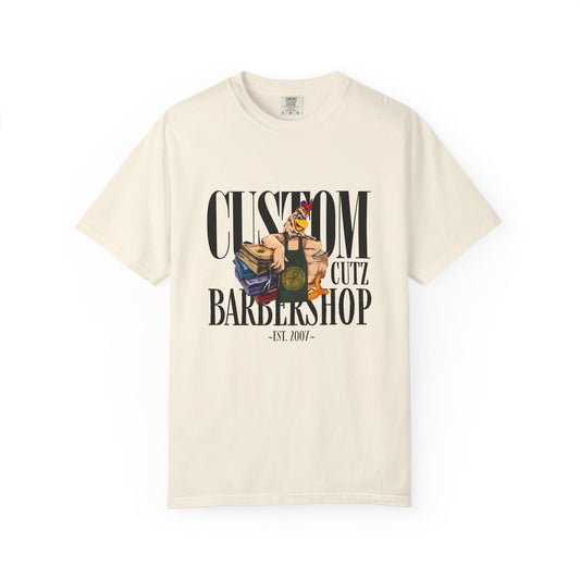 Custom Cutz Barber Shop Unisex Garment-Dyed T-shirt