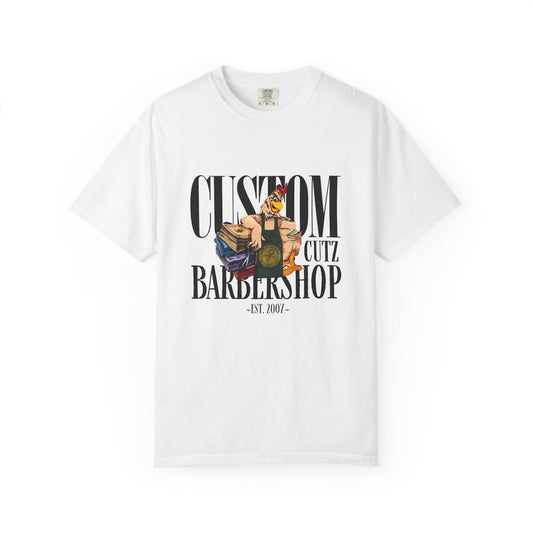 Custom Cutz Barber Shop Unisex Garment-Dyed T-shirt